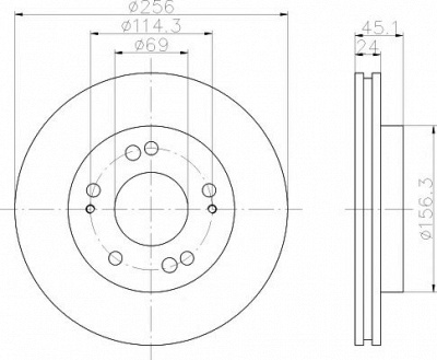 HELLA PAGID 8dd355103311 -  Тормозной диск